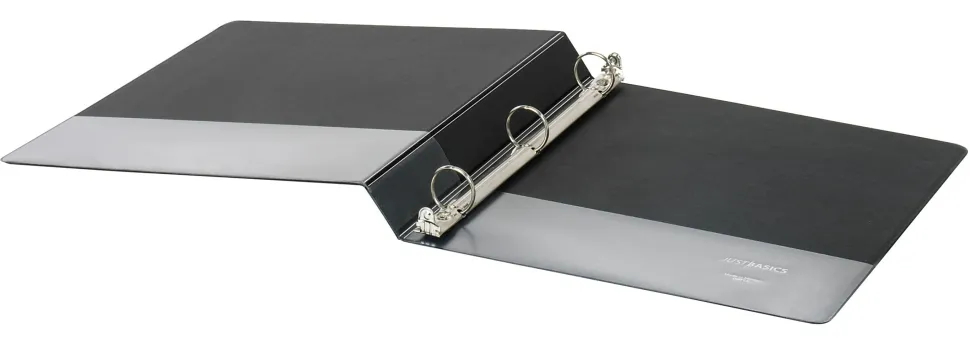 Just Basics® Basic View 3-Ring Binder, 1" Round Rings, Black