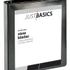 Just Basics® Basic View 3-Ring Binder, 1 1/2" Round Rings, Black
