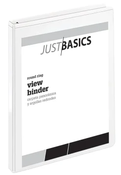 Just Basics® Basic View 3-Ring Binder, 1/2