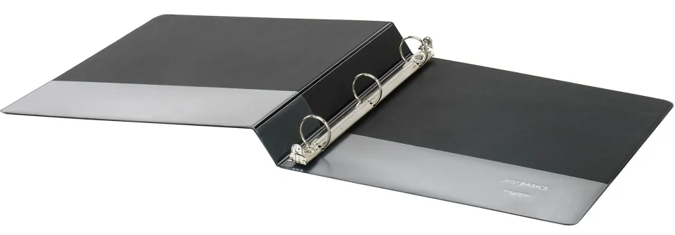 Just Basics® Economy Nonview 3-Ring Binder, 1" Round Rings, Black