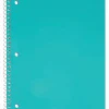 Just Basics® Poly Spiral Notebook, 8" x 10-1/2", 1 Subject, Wide Ruled, 70 Sheets, Assorted, Pack Of 6