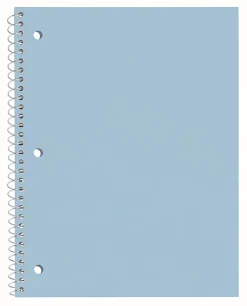 Just Basics® Poly Spiral Notebook, 8" x 10-1/2", 1 Subject, Wide Ruled, 70 Sheets, Light Blue