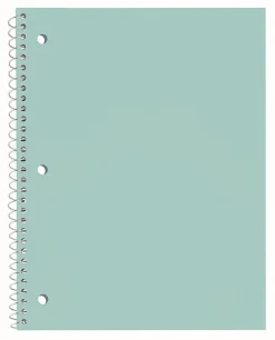 Just Basics® Poly Spiral Notebook, 8" x 10-1/2", 1 Subject, Wide Ruled, 70 Sheets, Light Green