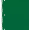 Just Basics® Poly Spiral Notebook, 8" x 10-1/2", 1 Subject, Wide Ruled, 70 Sheets, Green
