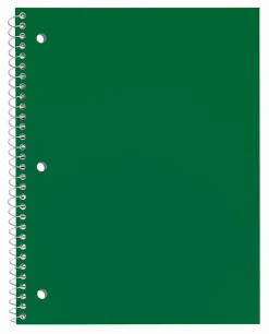 Just Basics® Poly Spiral Notebook, 8" x 10-1/2", 1 Subject, Wide Ruled, 70 Sheets, Green
