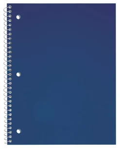 Just Basics® Poly Spiral Notebook, 8" x 10-1/2", 1 Subject, College Ruled, 70 Sheets, Assorted, Pack Of 6