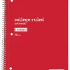 Just Basics® Spiral Notebook, 8" x 10-1/2", College Ruled, 70 Sheets, Red