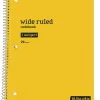 Just Basics® Spiral Notebook, 8" x 10-1/2", Wide Ruled, 70 Sheets, Yellow