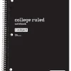 Just Basics® Spiral Notebook, 8" x 10-1/2", College Ruled, 70 Sheets, Black