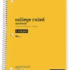 Just Basics® Spiral Notebook, 8" x 10-1/2", College Ruled, 70 Sheets, Yellow