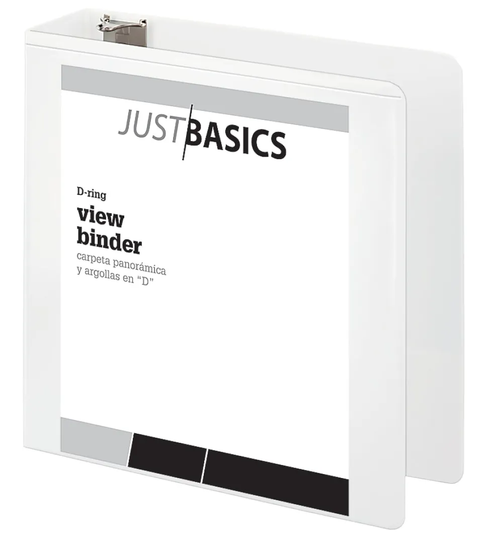 Just Basics® View 3-Ring Binder, 3" D-Rings, White