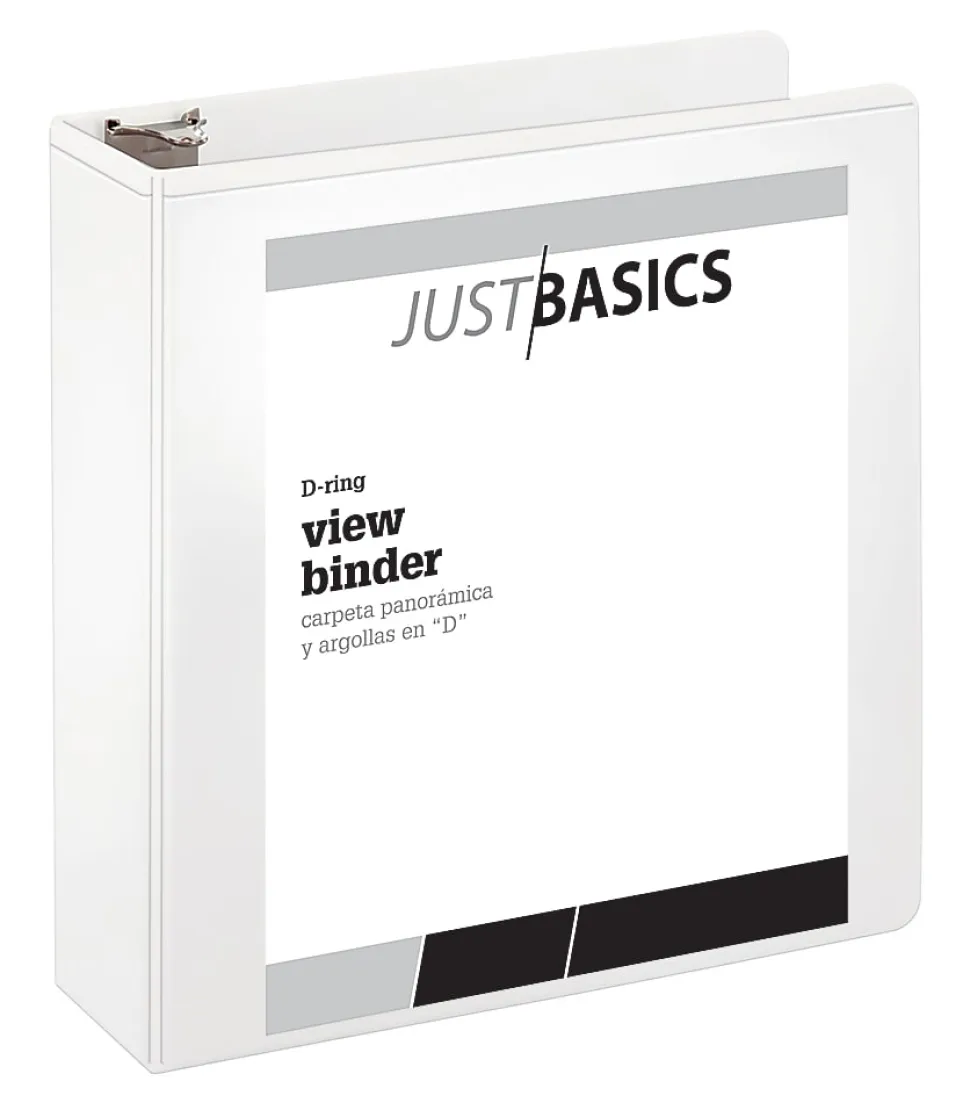 Just Basics® View 3-Ring Binder, 3" D-Rings, White