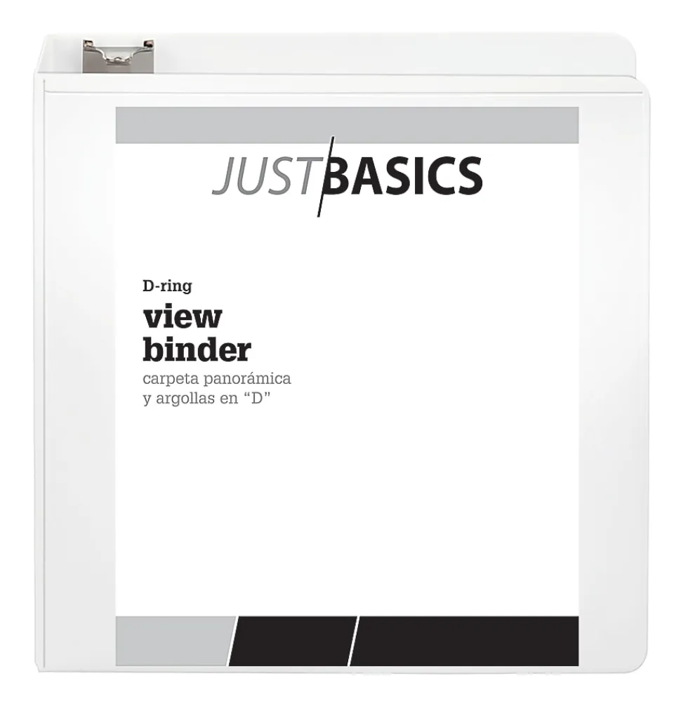 Just Basics® View 3-Ring Binder, 3" D-Rings, White