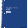 Just Basics® Wirebound Notebook, 8" x 10-1/2", College Ruled, 70 Sheets, Blue