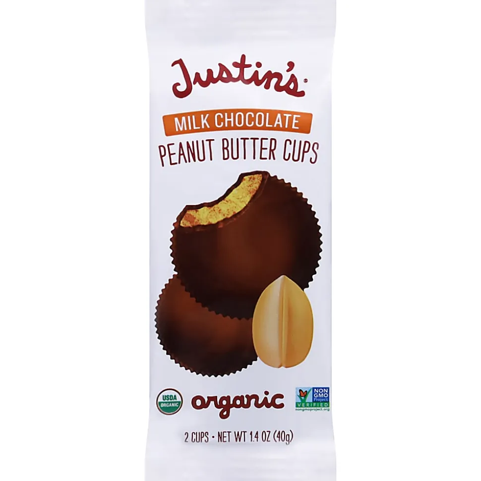 Justin's Nut Butter Cups, Organic Peanut Butter Milk Chocolate, 1.4 Oz, Total Qty 12