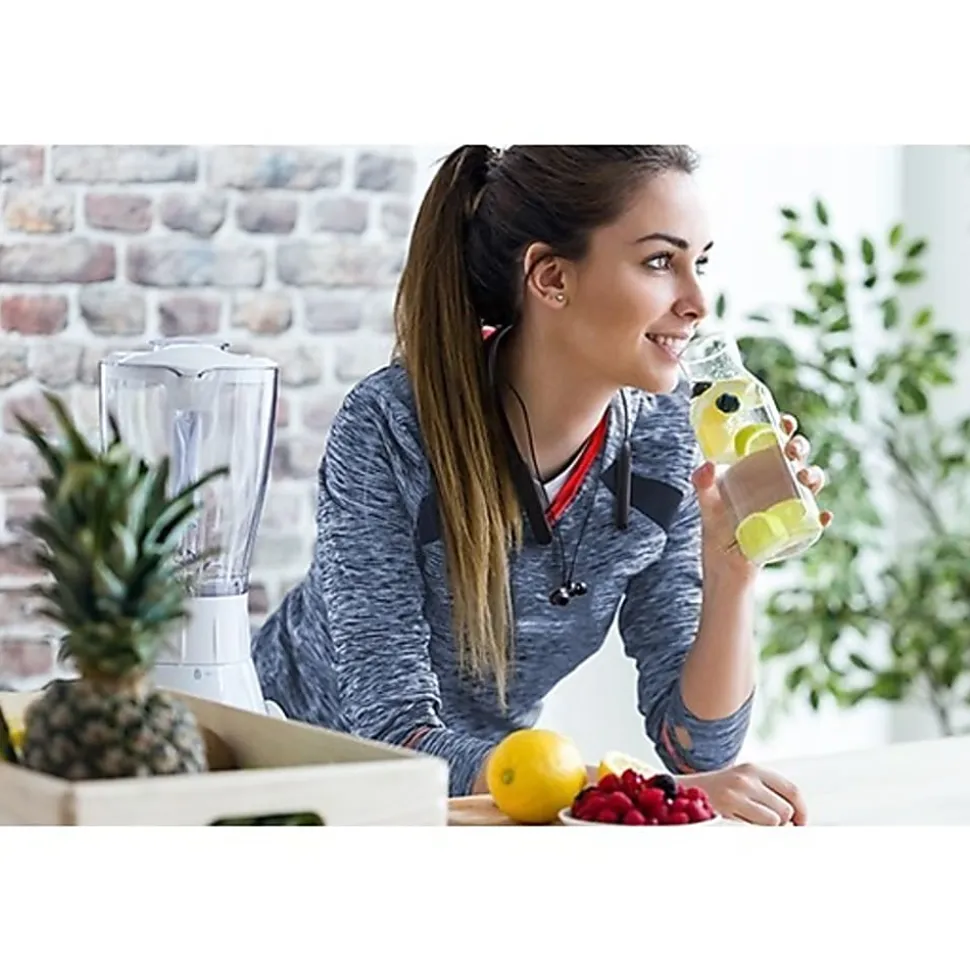 JVC Wireless In-Ear Headphones - Stereo - Wireless - Bluetooth - 33 ft - 16 Ohm - 20 Hz - 20 kHz - Behind-the-neck - Binaural - In-ear - Black