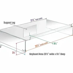 Kantek Acrylic Monitor Stand with Keyboard Storage - Up to 19" Screen Support - 50 lb Load Capacity - AMS300