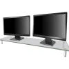 Kantek Extra-Wide Glass Monitor Riser/Desk Shelf, 60 lb Load Capacity, 3.25"H x 39.40"W x 10.20"D, Desktop, Tempered Glass, Clear