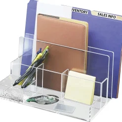 Kantek File Sorter Desk Organizer, 10.60"H x 11"W x 6.50"D, Desktop, Clear, Acrylic