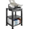 Kantek 3-Shelf Mobile Printer/Fax Stand, 19 3/4"-24 1/4"H x 17"W x 13 1/4"D, Black