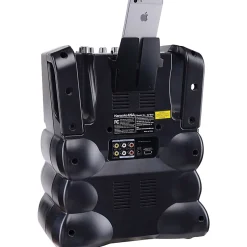 Karaoke USA GF946 Bluetooth Karaoke Machine With Synchronized LEDs, 10”H x 13”W x 17-13/16”D, Black