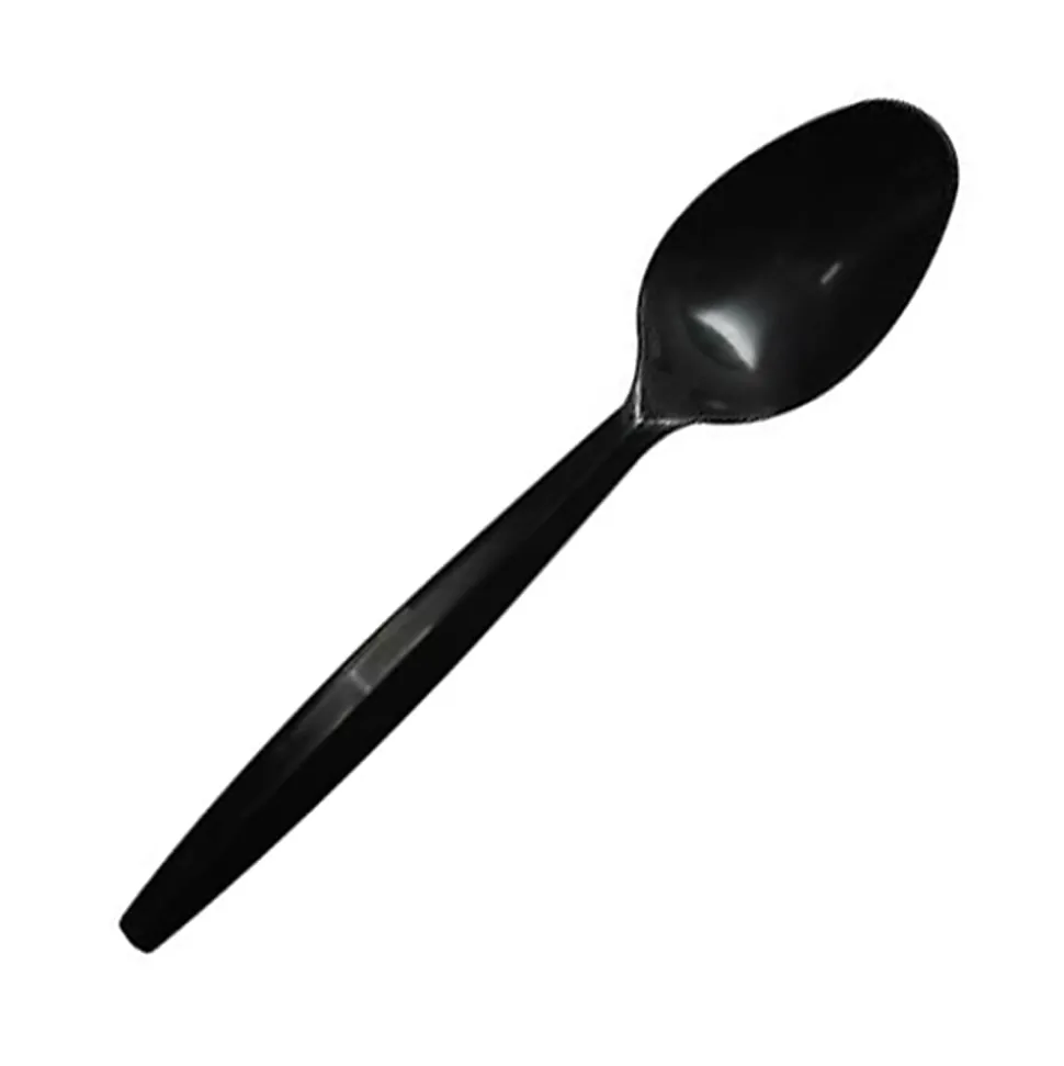 Karat Plastic Disposable Teaspoons, Black, Case Of 1,000 Spoons