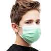Kata 3-Ply Pleated Disposable Children's Face Masks, One Size, Green, Box Of 50 Masks