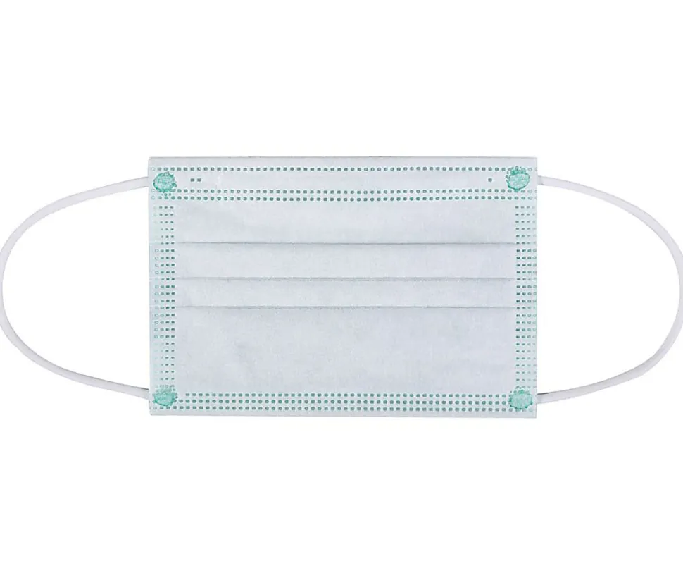 Kata 3-Ply Pleated Disposable Children's Face Masks, One Size, Green, Box Of 50 Masks