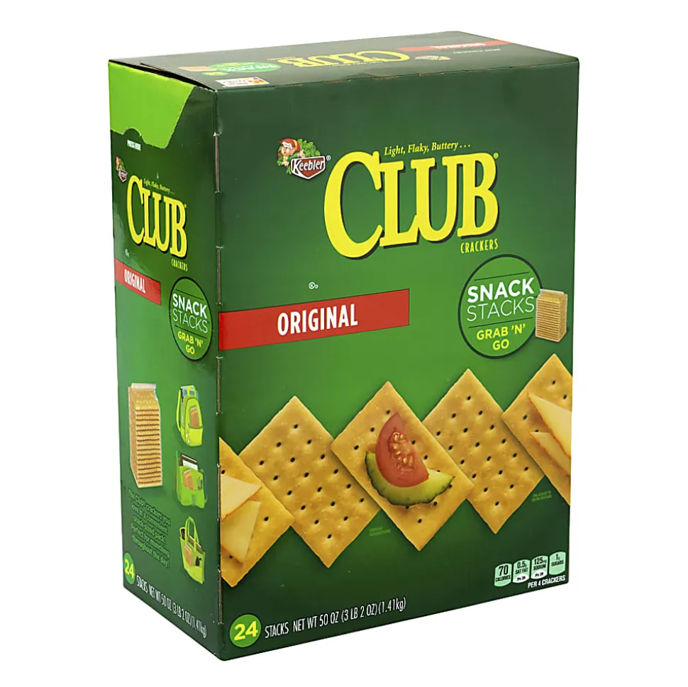 Keebler Original Club Crackers Snack Stacks, 50 Oz, 24 Sleeves