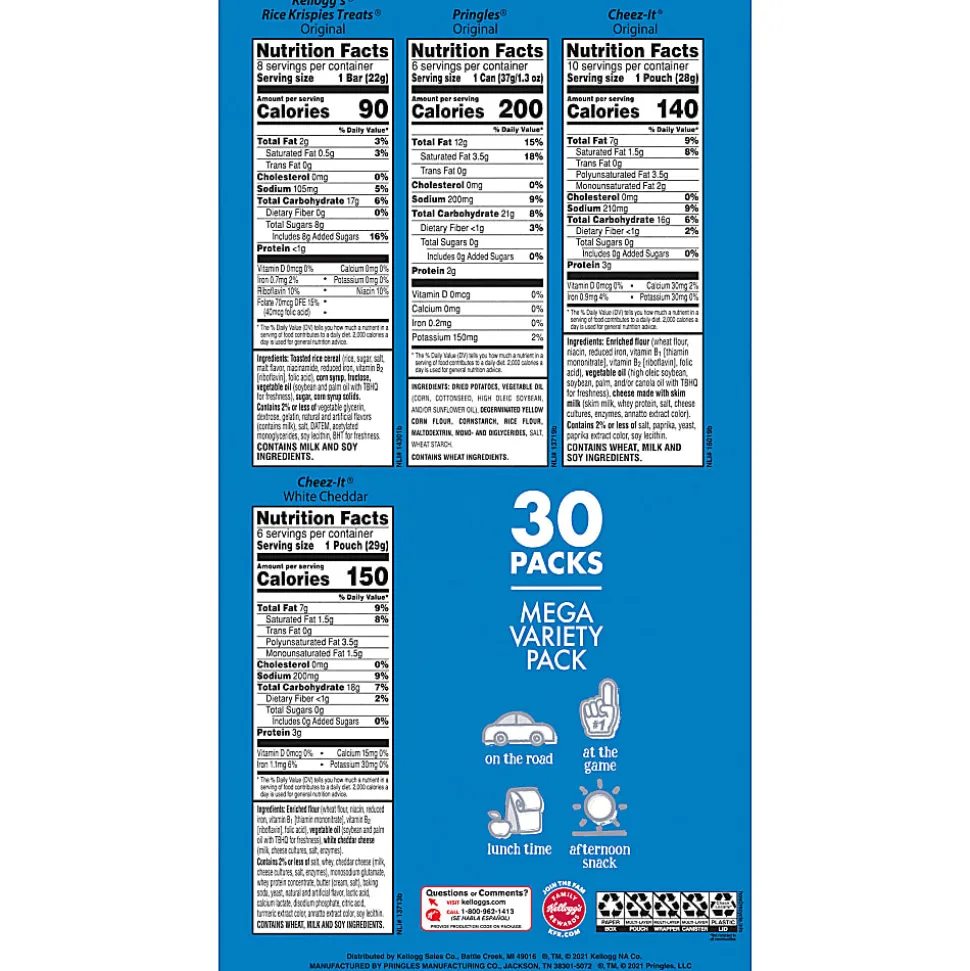 Kellogg's Keebler Mega Variety Pack, 30 Bags Per Box, 30.1 Oz