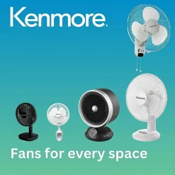 Kenmore 20" Circular Fan - 3 Speed - Quiet Operation - Black
