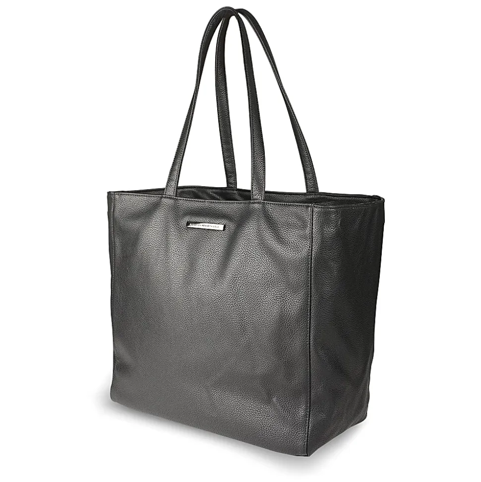 Kenneth Cole Faux Leather Marley 16" Laptop Tote With Removable Laptop Sleeve, 14”H x 15”W x 7-1/2”D, Black