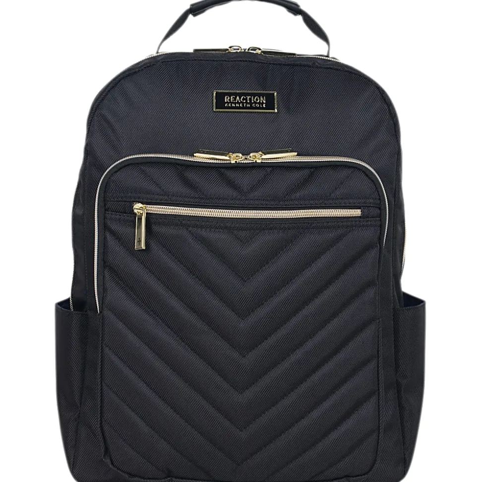 Kenneth Cole Reaction Chevron Quilted Laptop Backpack, Black