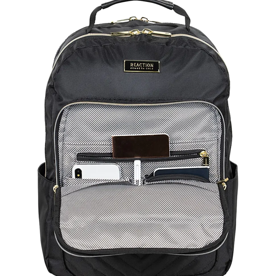 Kenneth Cole Reaction Chevron Quilted Laptop Backpack, Black