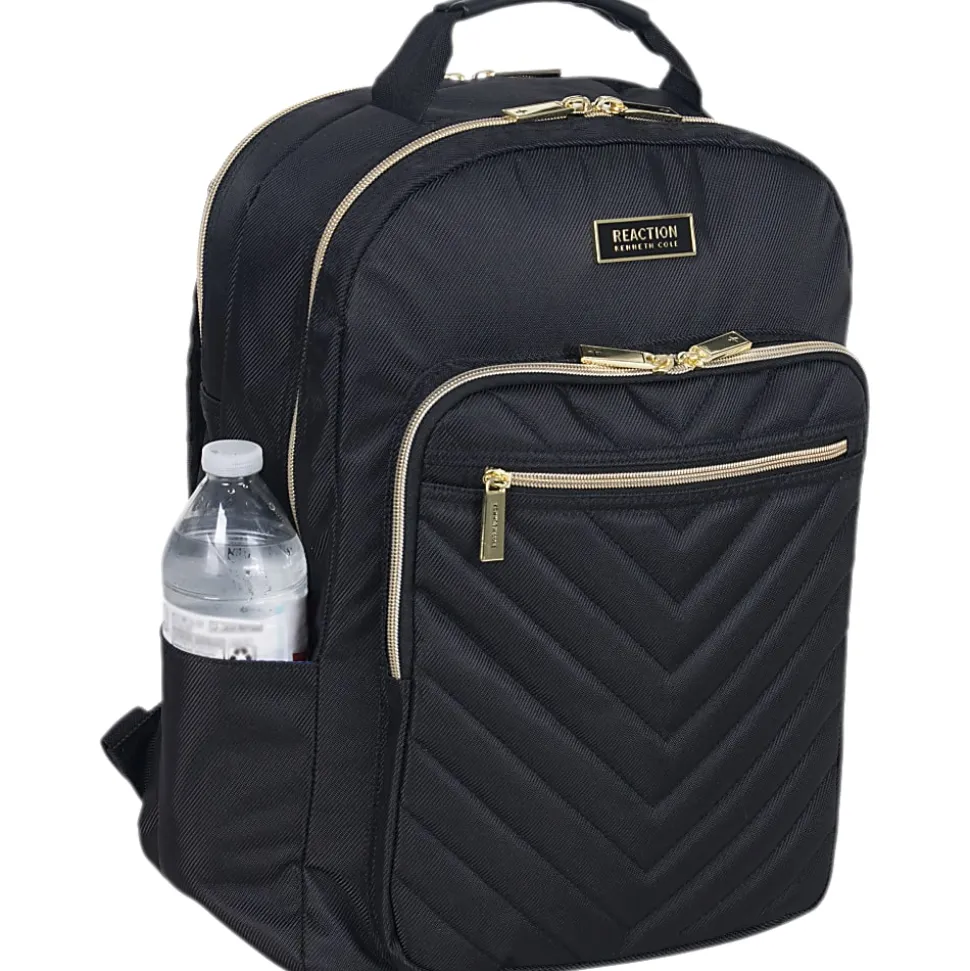 Kenneth Cole Reaction Chevron Quilted Laptop Backpack, Black
