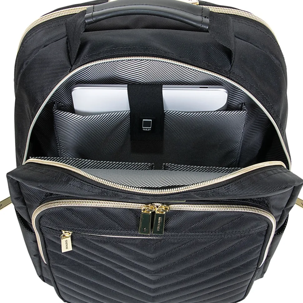 Kenneth Cole Reaction Chevron Quilted Laptop Backpack, Black