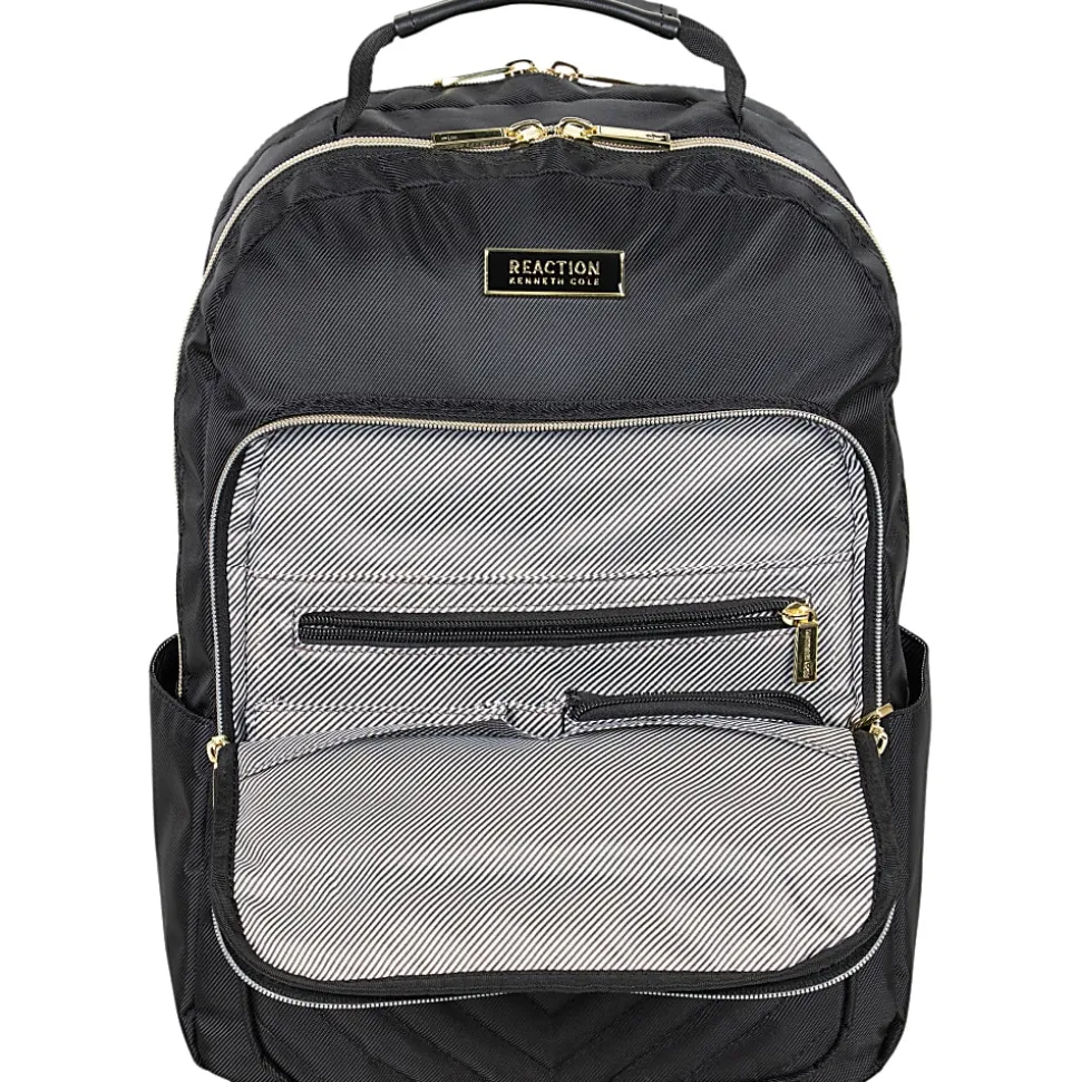 Kenneth Cole Reaction Chevron Quilted Laptop Backpack, Black