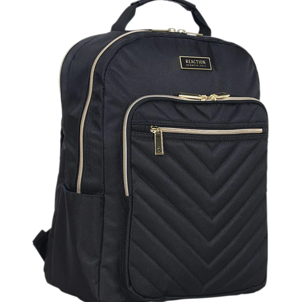 Kenneth Cole Reaction Chevron Quilted Laptop Backpack, Black