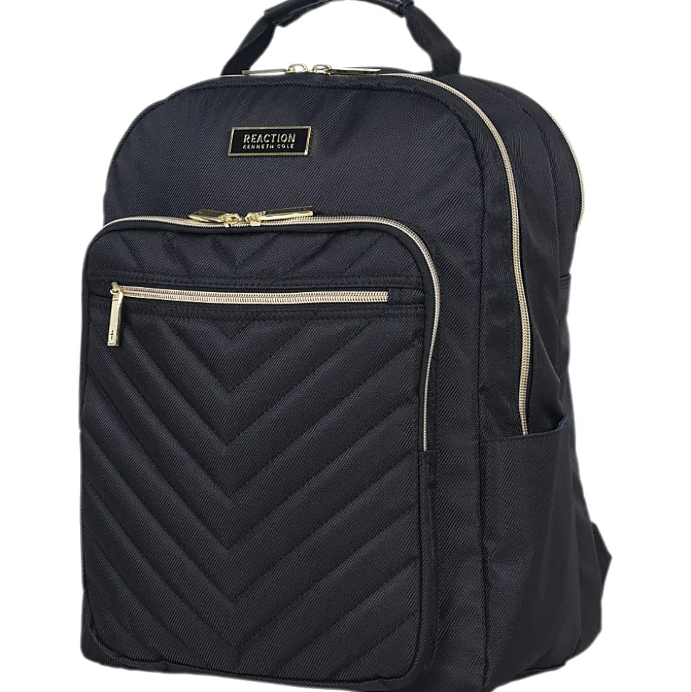 Kenneth Cole Reaction Chevron Quilted Laptop Backpack, Black