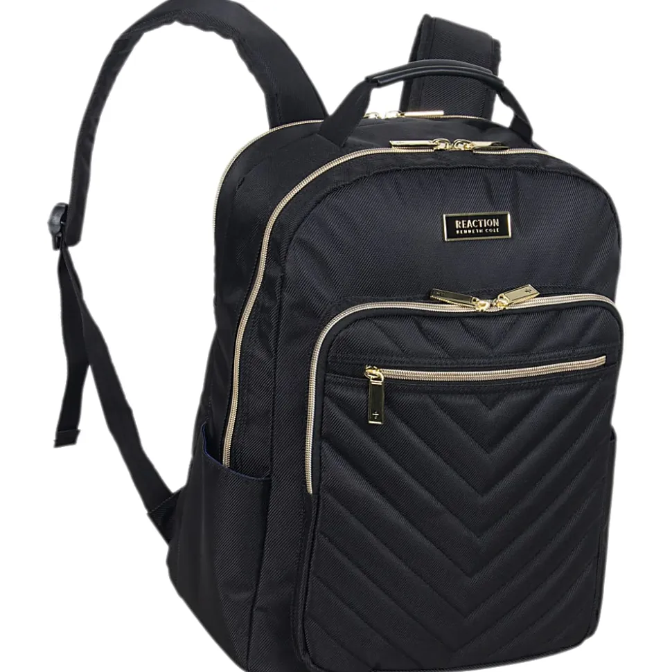 Kenneth Cole Reaction Chevron Quilted Laptop Backpack, Black