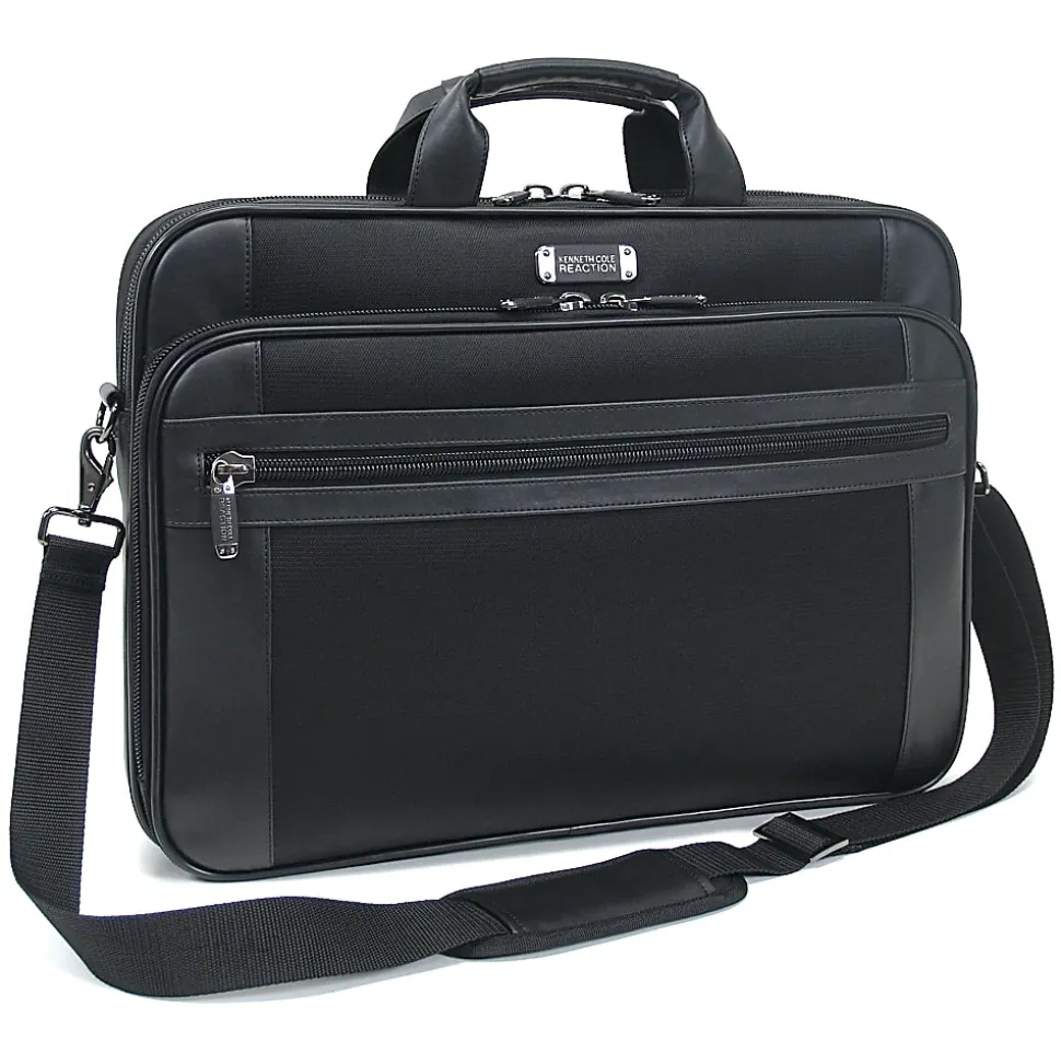 Kenneth Cole Reaction 18.4" Portfolio/Computer Case, 13 1/2"H x 19"W x 3 1/2"D, Black