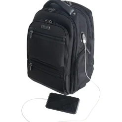 Kenneth Cole Reaction R-Tech Laptop Backpack with USB Charging, Black
