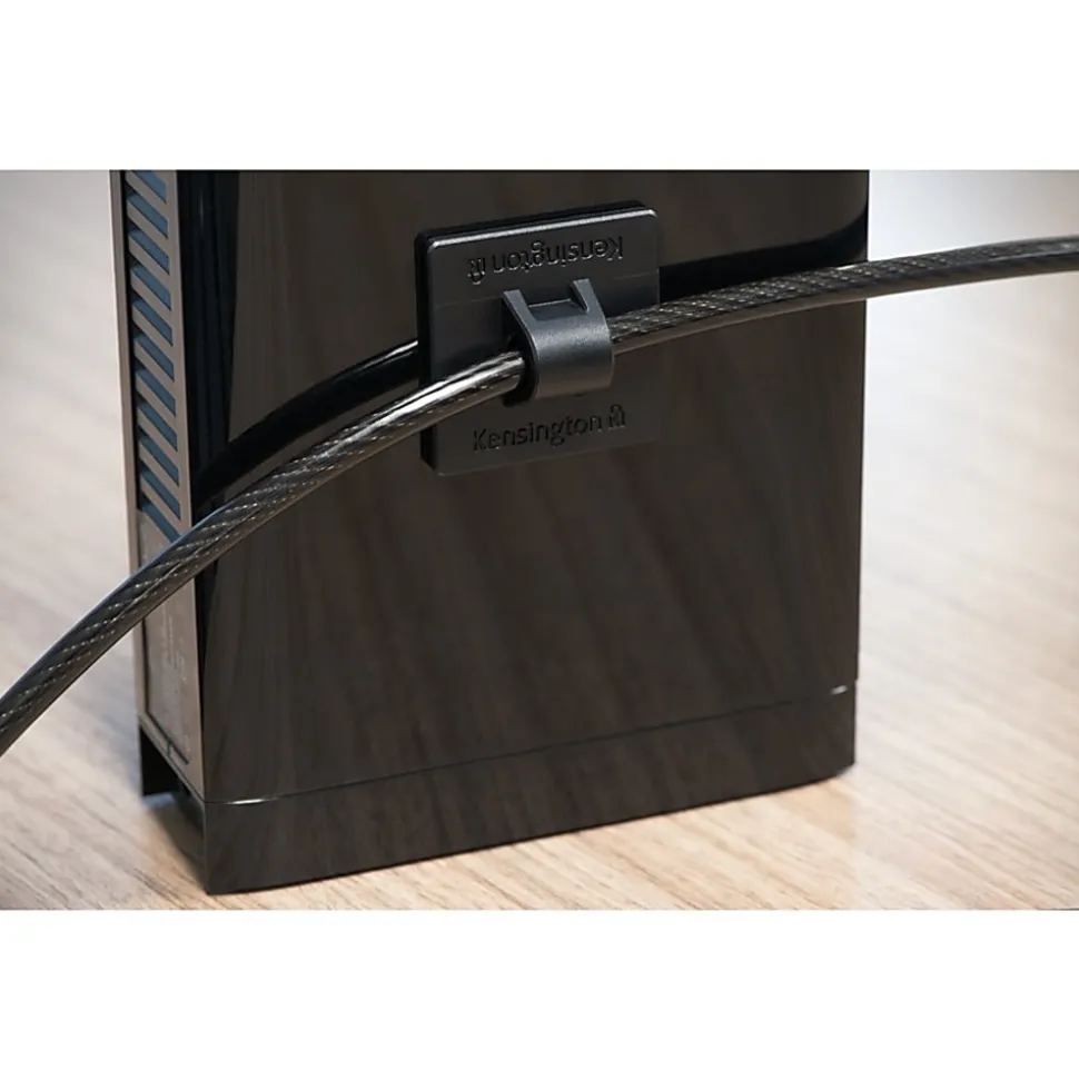 Kensington Desktop & Peripherals Locking Kit 2.0 - 8 ft Cable - Keyed Lock - Black - Carbon Steel - For Desktop Computer