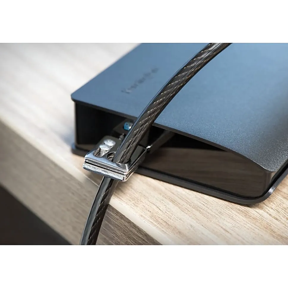 Kensington Desktop & Peripherals Locking Kit 2.0 - 8 ft Cable - Keyed Lock - Black - Carbon Steel - For Desktop Computer