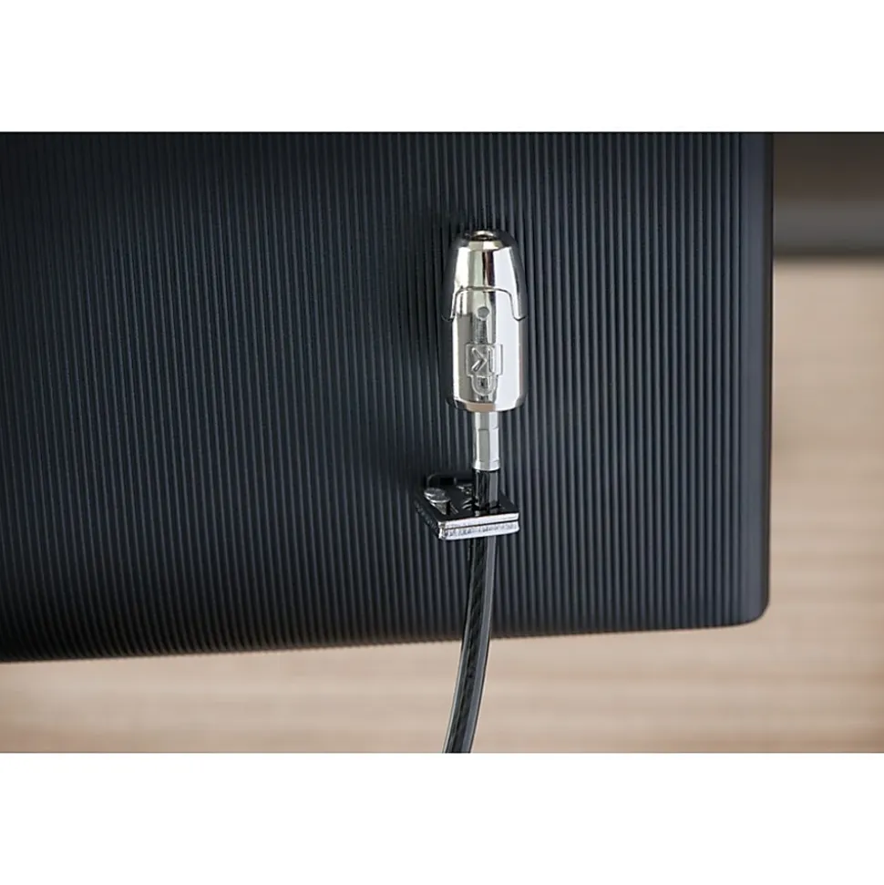 Kensington Desktop & Peripherals Locking Kit 2.0 - 8 ft Cable - Keyed Lock - Black - Carbon Steel - For Desktop Computer