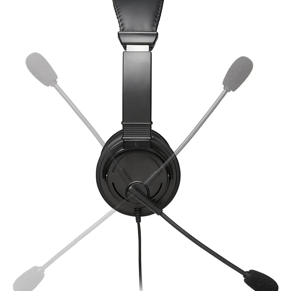 Kensington Hi-Fi Headphones with Microphone - Stereo - Wired - Over-the-head - Binaural - Circumaural - 6 ft Cable - Noise Cancelling Microphone