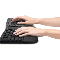 Kensington Pro Fit Ergo Wireless Keyboard and Mouse-Black - USB Wireless Bluetooth/RF 4.0 2.40 GHz Keyboard - K75406US