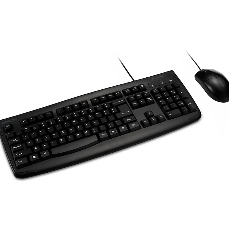 Kensington Pro Fit Washable Wired Desktop Set - USB Cable Keyboard - 104 Key - USB Cable Mouse - Optical - 70316