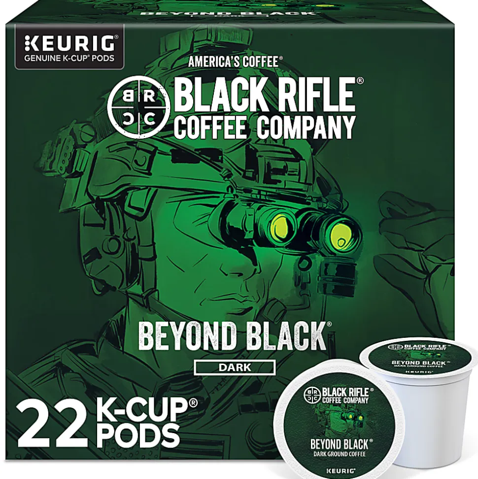 Keurig Black Rifle Coffee Company K-Cup Pods, Beyond Black, Dark Roast, Pack Of 22 Pods
