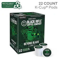 Keurig Black Rifle Coffee Company K-Cup Pods, Beyond Black, Dark Roast, Pack Of 22 Pods